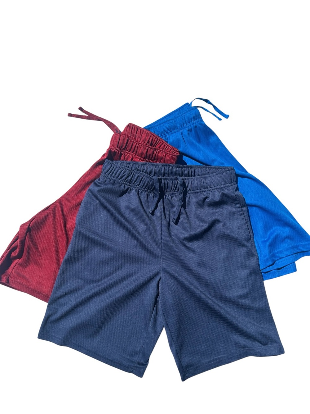 3 Pack – Lightweight Silk Feel Tek Gear Men’s Athletic Shorts (Sizes M & S)